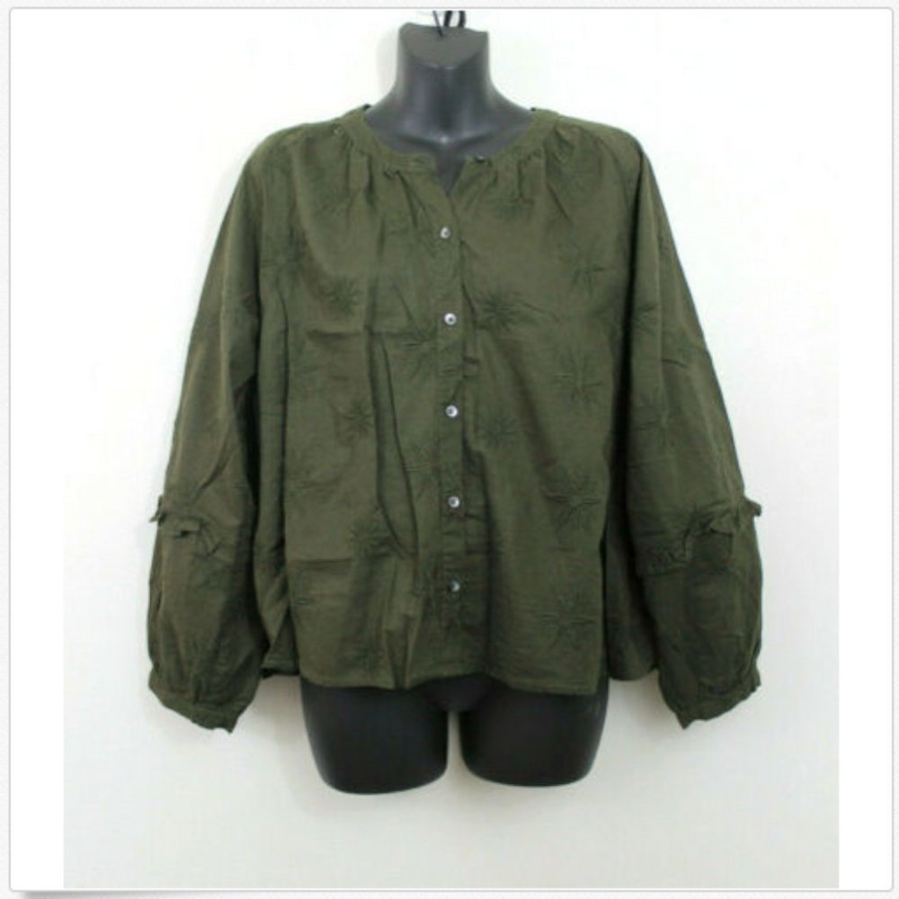 Madewell Embroidered Bubble Sleeve Shirt